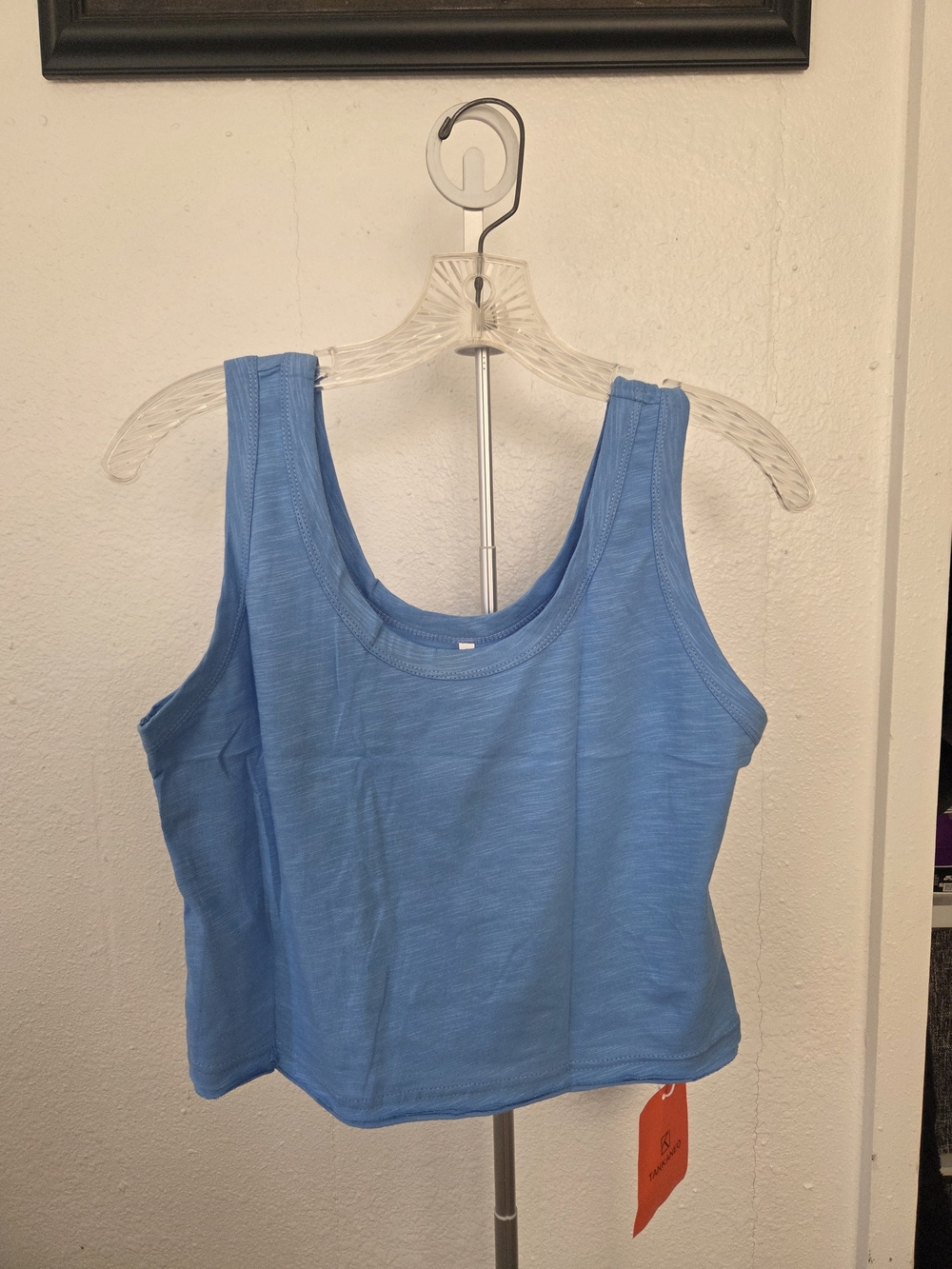 Light Blue Women’s Scoop Neck Tank - Everyday Cropped Style